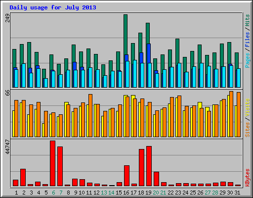 Daily usage for July 2013