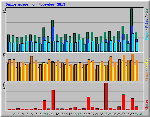 Daily usage for November 2013