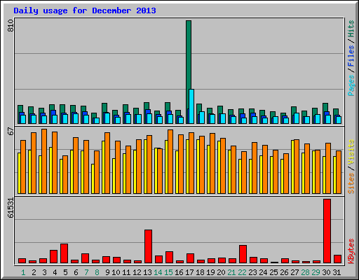 Daily usage for December 2013