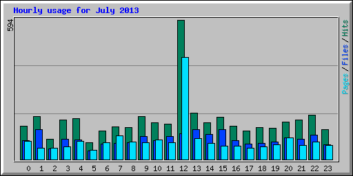 Hourly usage for July 2013