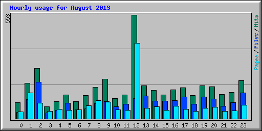 Hourly usage for August 2013