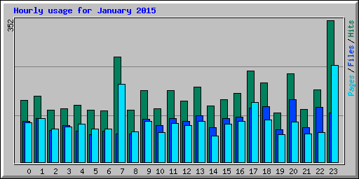 Hourly usage for January 2015