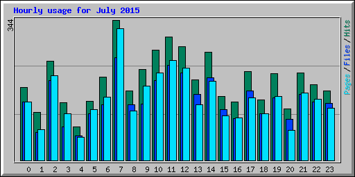 Hourly usage for July 2015