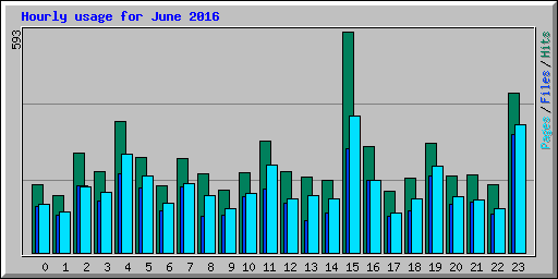 Hourly usage for June 2016