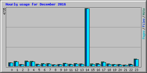 Hourly usage for December 2016