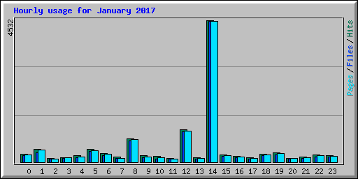 Hourly usage for January 2017