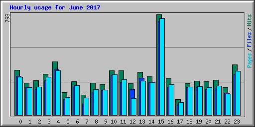 Hourly usage for June 2017