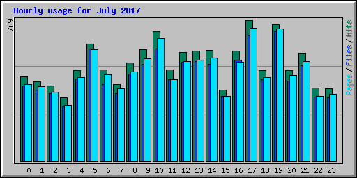 Hourly usage for July 2017