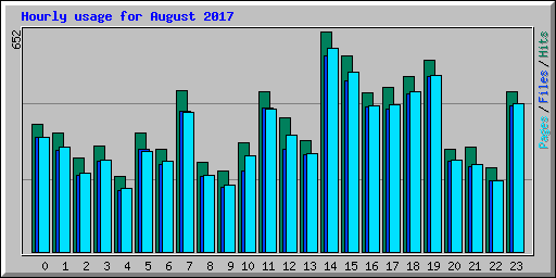 Hourly usage for August 2017