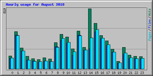 Hourly usage for August 2018