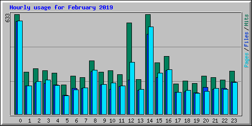 Hourly usage for February 2019