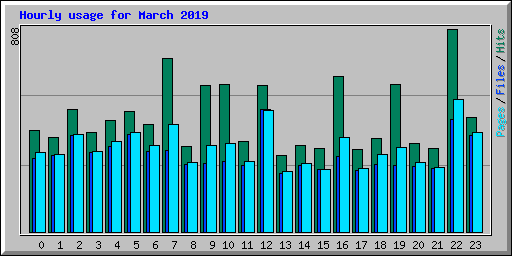 Hourly usage for March 2019