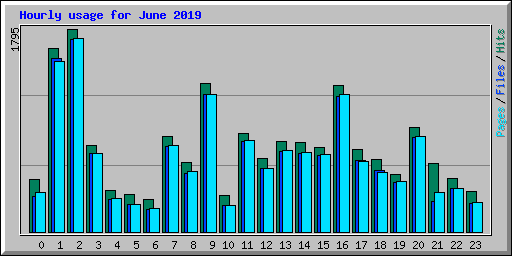 Hourly usage for June 2019