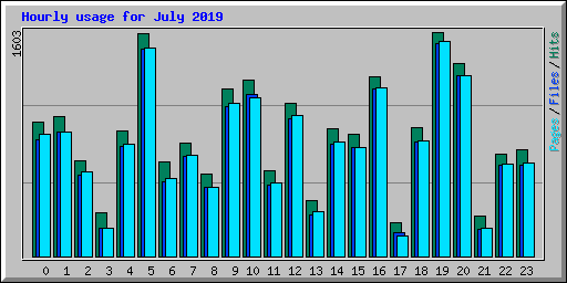 Hourly usage for July 2019