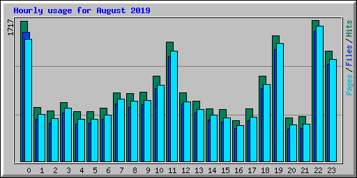 Hourly usage for August 2019